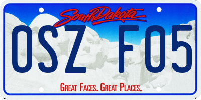SD license plate 0SZF05