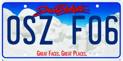 SD license plate 0SZF06