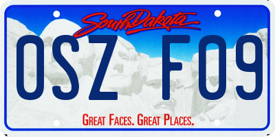 SD license plate 0SZF09