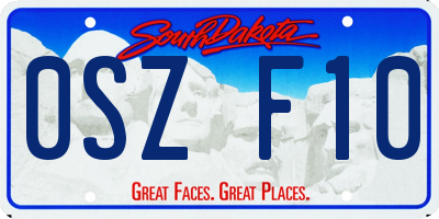 SD license plate 0SZF10