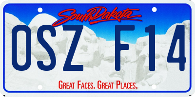 SD license plate 0SZF14