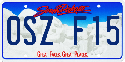 SD license plate 0SZF15