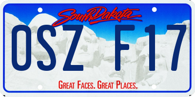 SD license plate 0SZF17