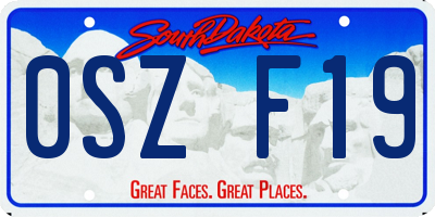 SD license plate 0SZF19