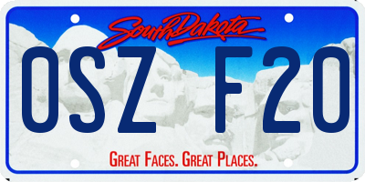 SD license plate 0SZF20