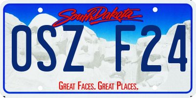 SD license plate 0SZF24