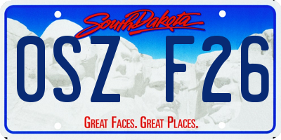 SD license plate 0SZF26