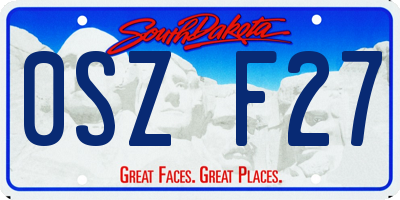SD license plate 0SZF27