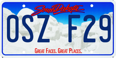 SD license plate 0SZF29