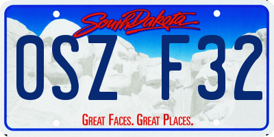 SD license plate 0SZF32