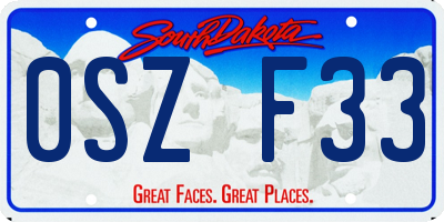 SD license plate 0SZF33