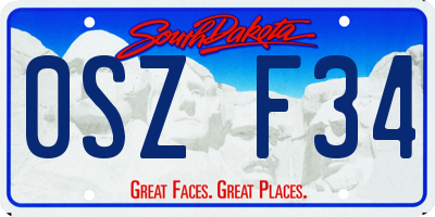 SD license plate 0SZF34
