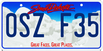 SD license plate 0SZF35
