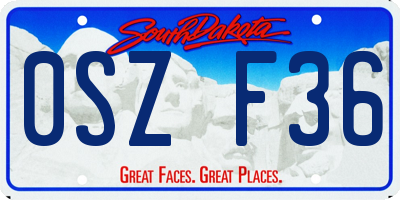 SD license plate 0SZF36