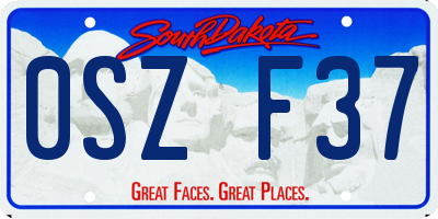 SD license plate 0SZF37