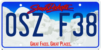 SD license plate 0SZF38