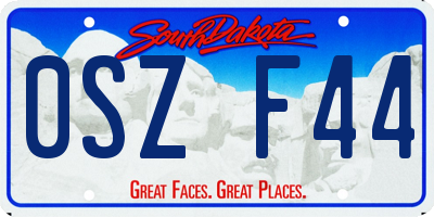 SD license plate 0SZF44