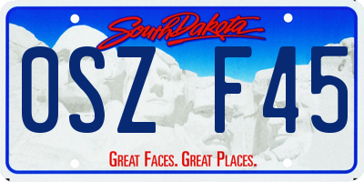 SD license plate 0SZF45