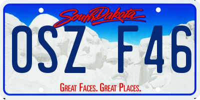 SD license plate 0SZF46