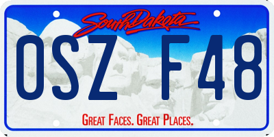 SD license plate 0SZF48