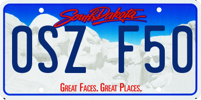 SD license plate 0SZF50