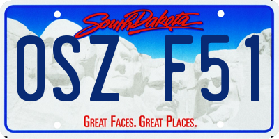 SD license plate 0SZF51