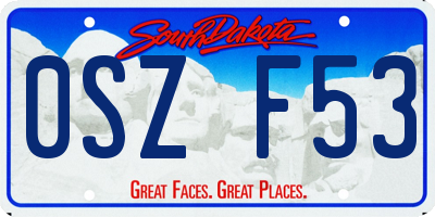 SD license plate 0SZF53