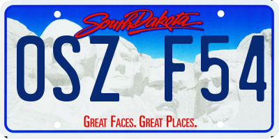 SD license plate 0SZF54