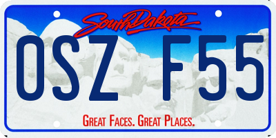 SD license plate 0SZF55