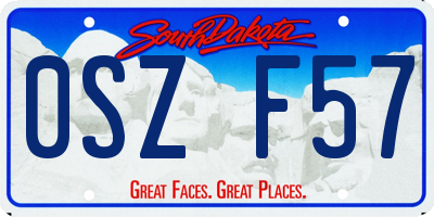 SD license plate 0SZF57