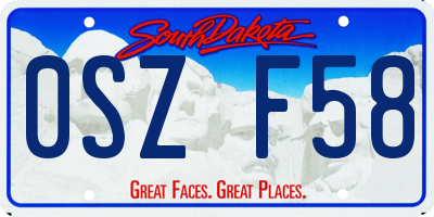 SD license plate 0SZF58