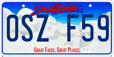 SD license plate 0SZF59