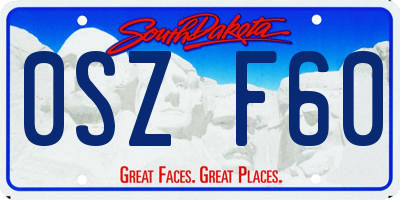 SD license plate 0SZF60