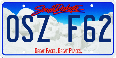 SD license plate 0SZF62
