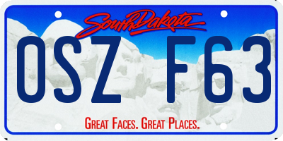 SD license plate 0SZF63