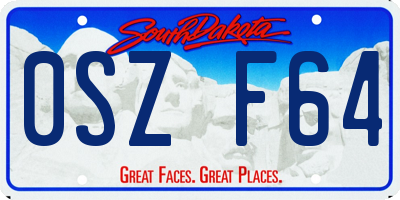 SD license plate 0SZF64