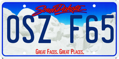 SD license plate 0SZF65