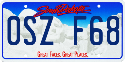 SD license plate 0SZF68