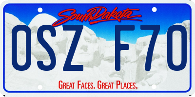 SD license plate 0SZF70