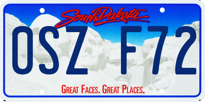 SD license plate 0SZF72