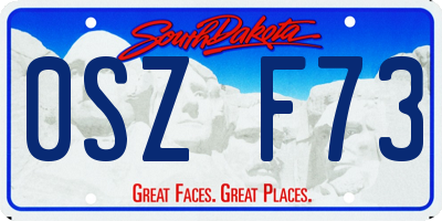 SD license plate 0SZF73