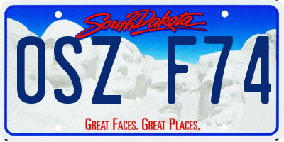 SD license plate 0SZF74