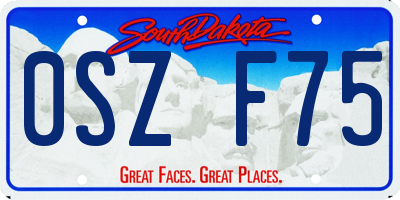 SD license plate 0SZF75