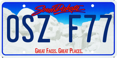 SD license plate 0SZF77