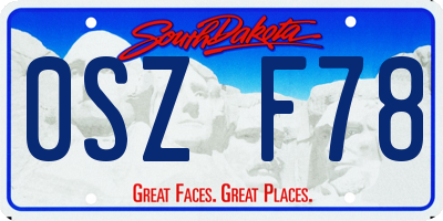 SD license plate 0SZF78