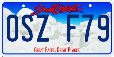 SD license plate 0SZF79