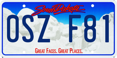 SD license plate 0SZF81