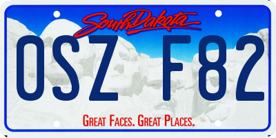 SD license plate 0SZF82