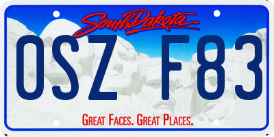 SD license plate 0SZF83