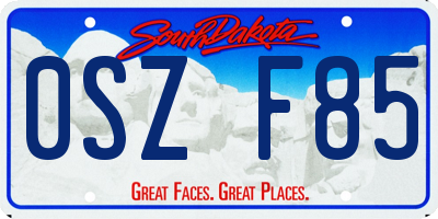 SD license plate 0SZF85